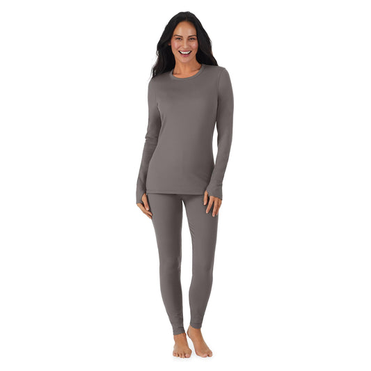 Cuddl Duds Womens Fleece Lined Thermal Base Layer Set – Long Sleeve Shirt & Leggings for Cold Weather – Lounge Set for Women