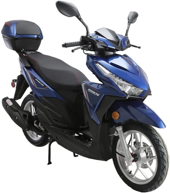 HHH Upgraded 150cc Scooter Vitacci Spark150 Fully Automatic Street Scooter with Gy6 Engine 150cc Motorcycle Moped Gas Street Bike for Adult and Youth (Black)