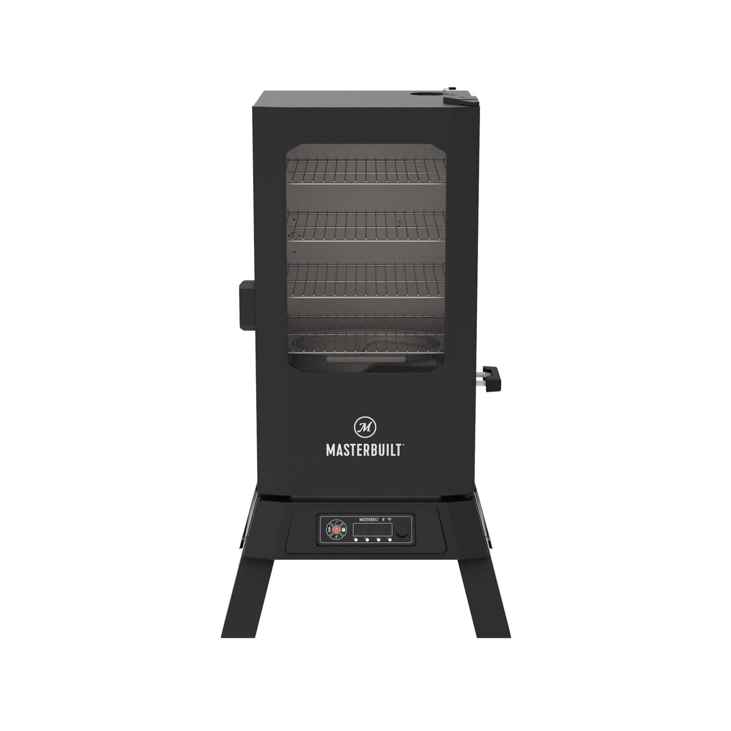 Masterbuilt® 30-inch Digital Electric Vertical BBQ Smoker with Leg Kit, Side Wood Chip Loader and 710 Cooking Square Inches in Black, Model MB20070421