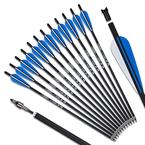 REEGOX Crossbow Bolts 16/18/20 inch Bio Crossbow Arrows with Moon Nocks and Removable Tips (Pack of 12)