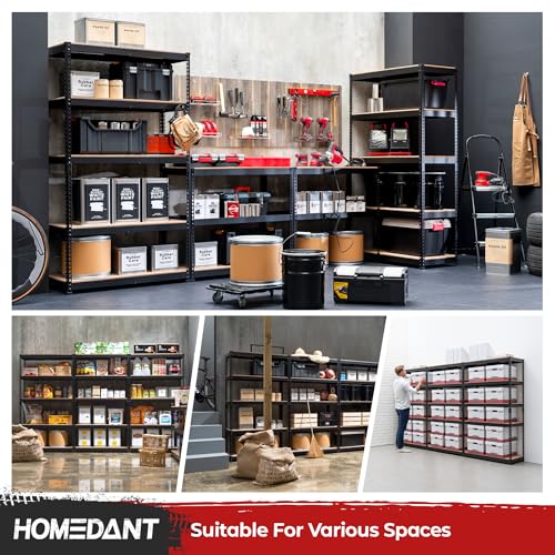 HOMEDANT 5 Tier Laminated Boltless Heavy Duty Garage Storage Adjustable Wide Size Metal Shelving Unit Utility Rack Shelves Organization Multipurpose Shelf Shed Warehouse 47.7"W x 24.1"D x 71.3"H 2Pack