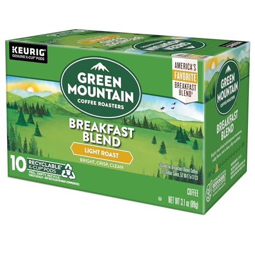 Green Mountain Coffee Roasters Breakfast Blend Single-Serve Keurig K-Cup Pods, Light Roast Coffee, 96 Count