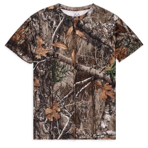 Authentic Realtree and Mossy Oak Camouflage Crewneck Unisex Adult Short Sleeve Tee Shirt