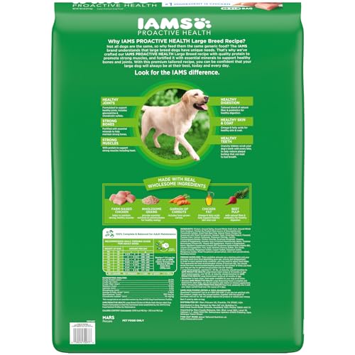 IAMS Proactive Health Large Breed Adult Dry Dog Food with Real Chicken, 30 lb. Bag