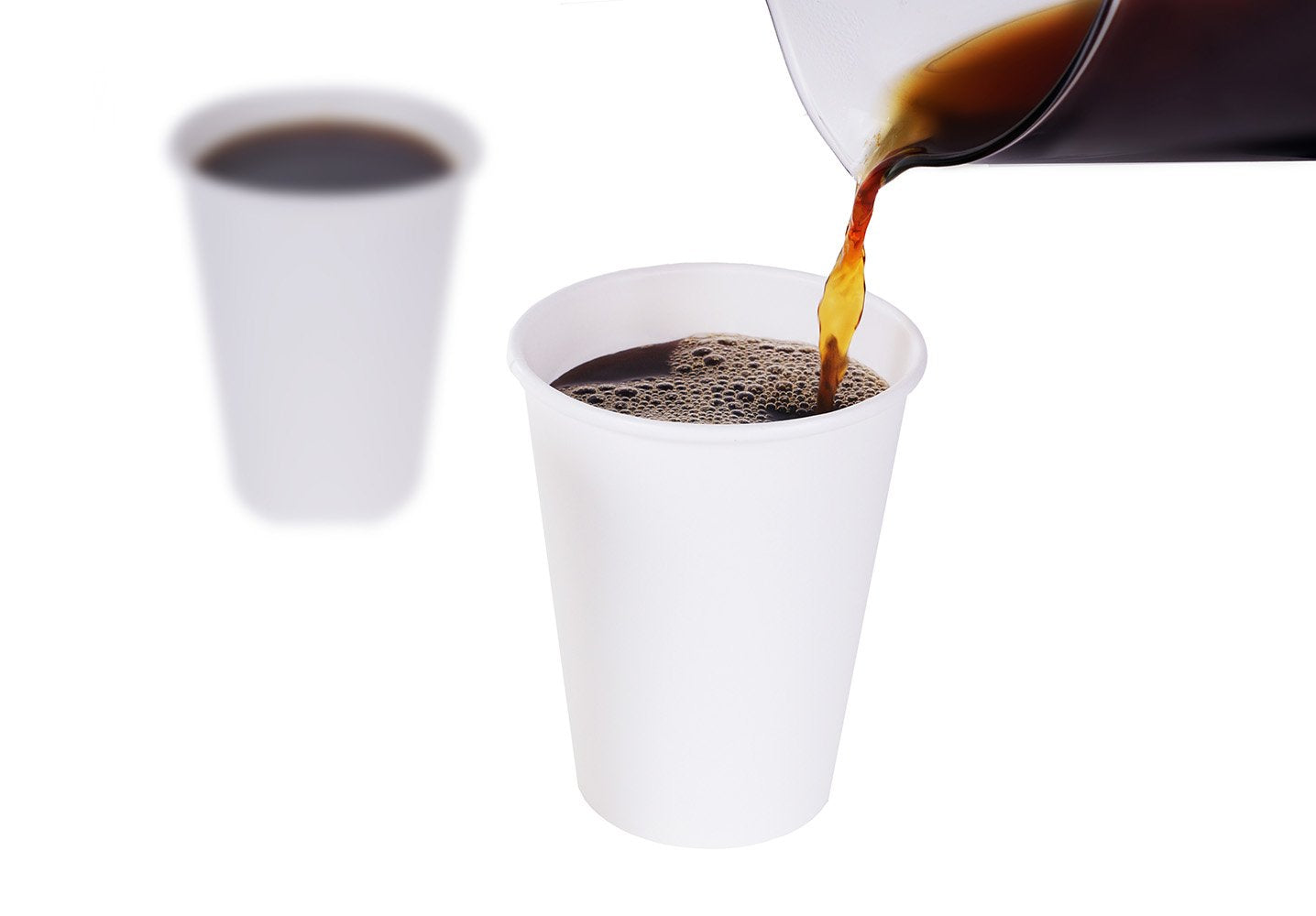 TashiBox 12 oz White Hot Drink Paper Cups - 120 Count - Disposable Paper Coffee Cups