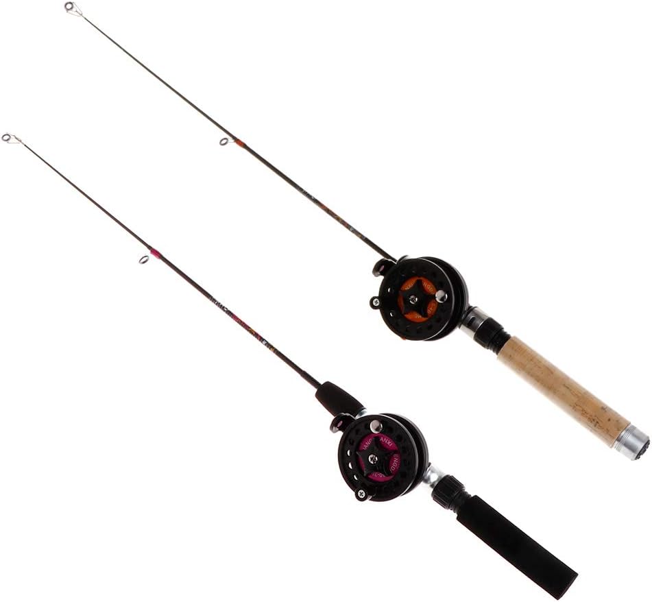 1 Set Fishing Rod with Fishing Reel Short Portable Winter Outdoor Ice Fishing Rods and Reels Combo Freshwater