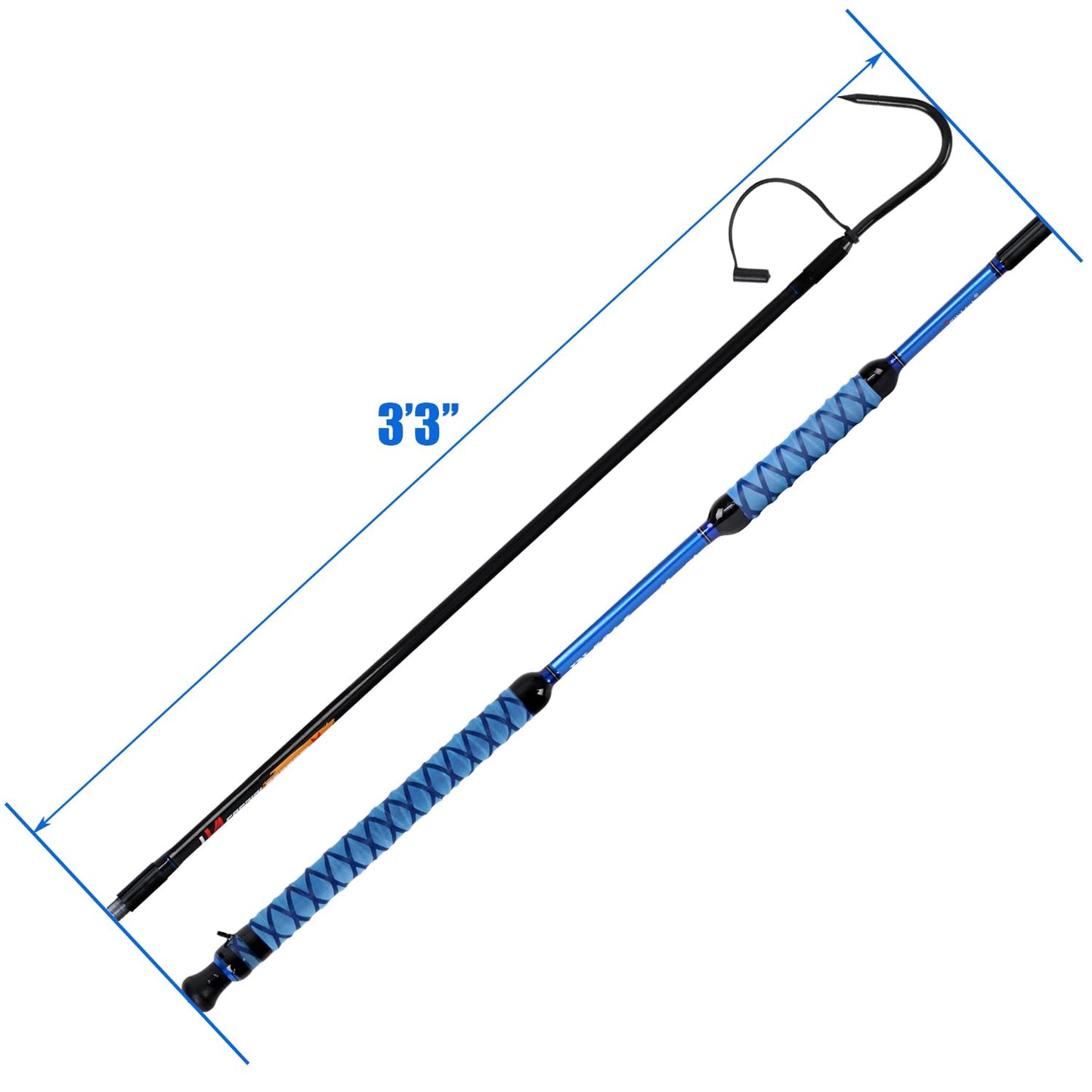Fiblink Fishing Gaff Portable Fish Gaff with Stainless Steel Fishing Hook,Non-Slip Grip Handle and Fiberglass Shaft for Saltwater Offshore 3'/5'/6'/6'6"
