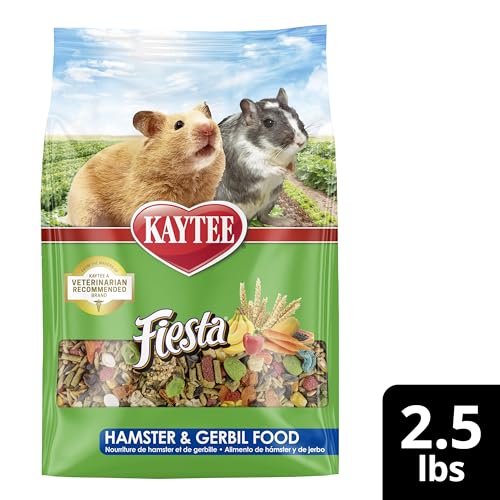 Kaytee Fiesta Hamster & Gerbil Food, Nutritious and Fun Blend, Supports Dental Health and Digestion, 4.5 pounds