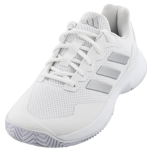 adidas Women's GameCourt 2 Sneaker, White/Silver Metallic/White, 9