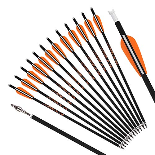 REEGOX Crossbow Bolts 16/18/20 inch Bio Crossbow Arrows with Moon Nocks and Removable Tips (Pack of 12)