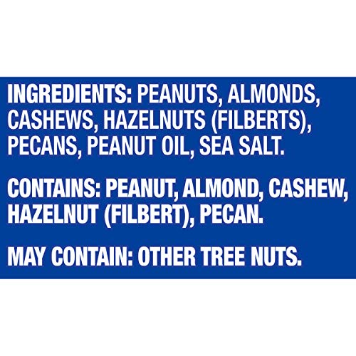 PLANTERS Deluxe Mixed Nuts, Cashews, Almonds, Pecans, Pistachios, Hazelnuts, Roasted with Sea Salt, Party Snacks, Plant-Based Protein Nut Mix, Snacks for Adults, After School Snack Mix, 27oz