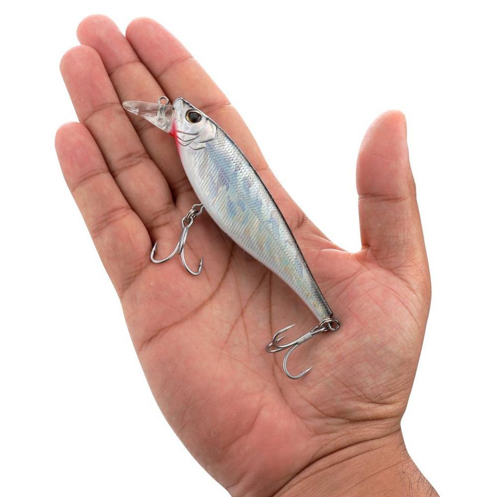 Berkley Juke Fishing Lure, Black Silver, 100, 4in | 10cm, Flat-Sided Body Darts and Flashes to Imitate Baitfish, Equipped with Sharp 3X Anti-Rust Fusion19 Treble Hooks