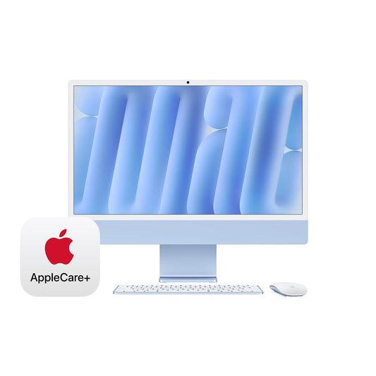 Apple 2024 iMac All-in-One Desktop Computer with M4 chip with 10-core CPU, 10-core GPU: Built for Apple Intelligence, 16GB Unified Memory, 256GB SSD Storage; Blue with AppleCare+ (3 Years)