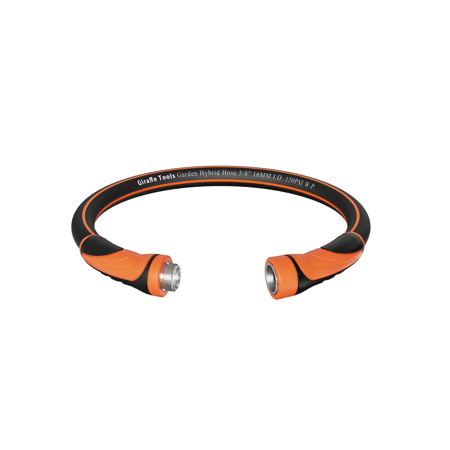 Giraffe Tools Garden Hose 50ft x 5/8", Water Hose Heavy Duty, Flexible, Lightweight Hybrid Hose with Swivel Handle, Male to Female Fittings, Burst 600 PSI