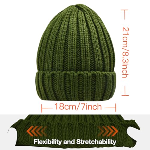 Rosoz Winter Hats for Women Warm Thick Soft Stretch Cable Knit Beanie Skully Cap for Cold Weather