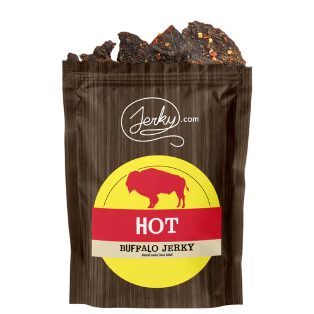 Jerky.com Original Buffalo Jerky 3-Pack - Exotic Jerky High Protein, Gluten-Free, All-Natural Exotic Snack - Premium Wild Game Meat - Perfect for Hiking, Camping, and On-the-Go 1.75oz (Pack of 3)