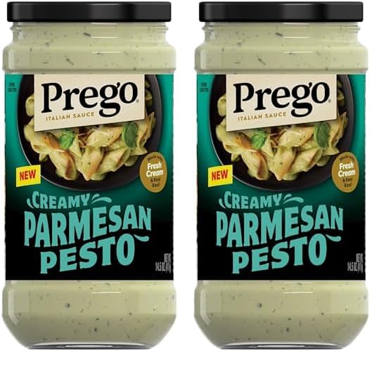 Prego Creamy Roasted Garlic Pesto Pasta Sauce, 14.5 oz Jar