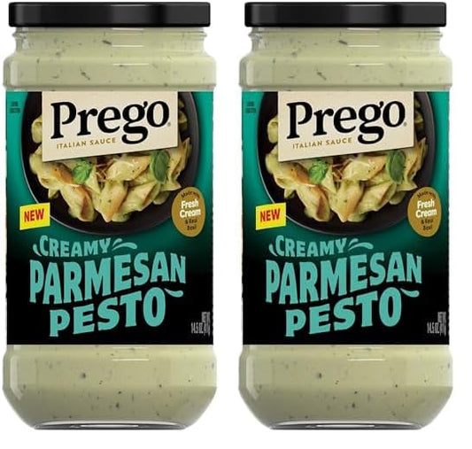 Prego Creamy Roasted Garlic Pesto Pasta Sauce, 14.5 oz Jar