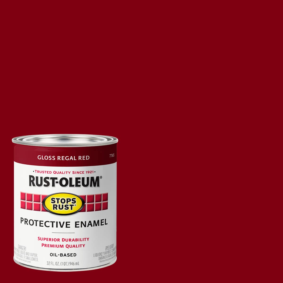Rust-Oleum 7779502 Stops Rust Brush On Paint, Quart, Gloss Black, 32 Fl Oz (Pack of 1)