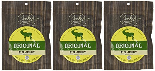 Jerky.com Original Buffalo Jerky 3-Pack - Exotic Jerky High Protein, Gluten-Free, All-Natural Exotic Snack - Premium Wild Game Meat - Perfect for Hiking, Camping, and On-the-Go 1.75oz (Pack of 3)