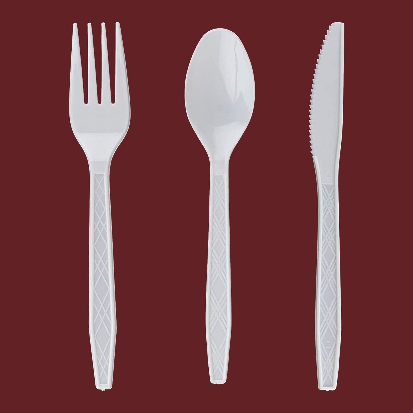 Party Bargains Disposable Cutlery set, SAPPHIRE Design, Clear Color, 360 Pieces: 180 Forks, 120 Spoons, 60 Knives