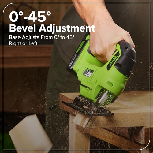 Greenworks 24V Brushless 10PC Power Tool Combo, Drill+Impact Driver+Circular Saw+Recip Saw+Jig Saw+Sander+Light+Multi-Tool+Nailer+Grinder (2) 4.0Ah+2.0Ah Batteries (24,000mAh Power Bank) USB-C Charger