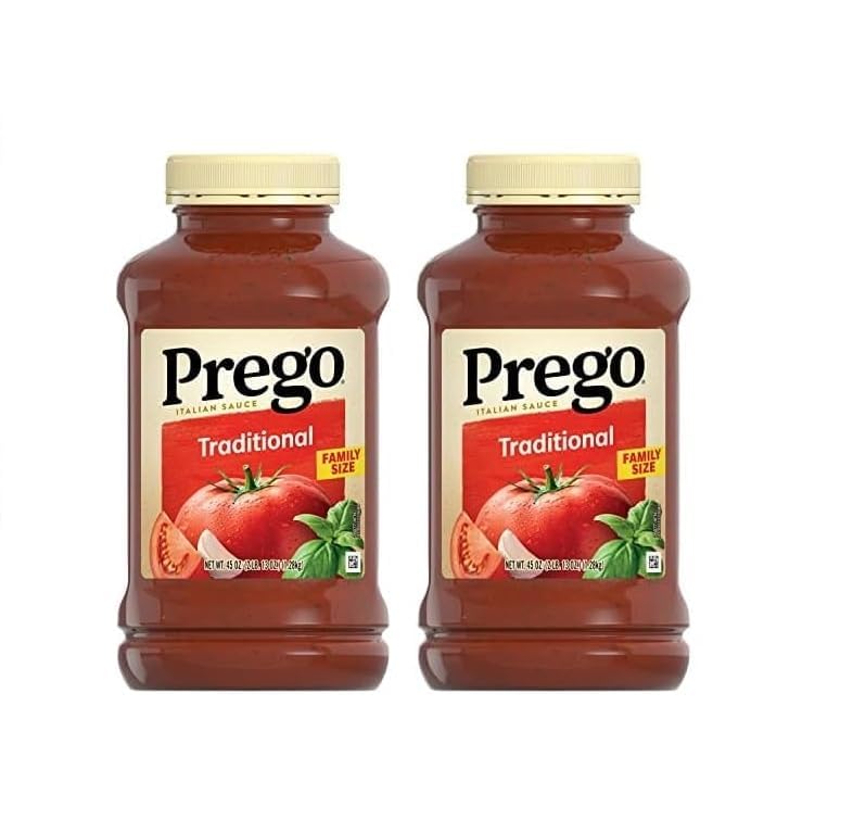 Prego Traditional No Sugar Added Pasta Sauce, 23.5 Oz Jar (Case of 6)
