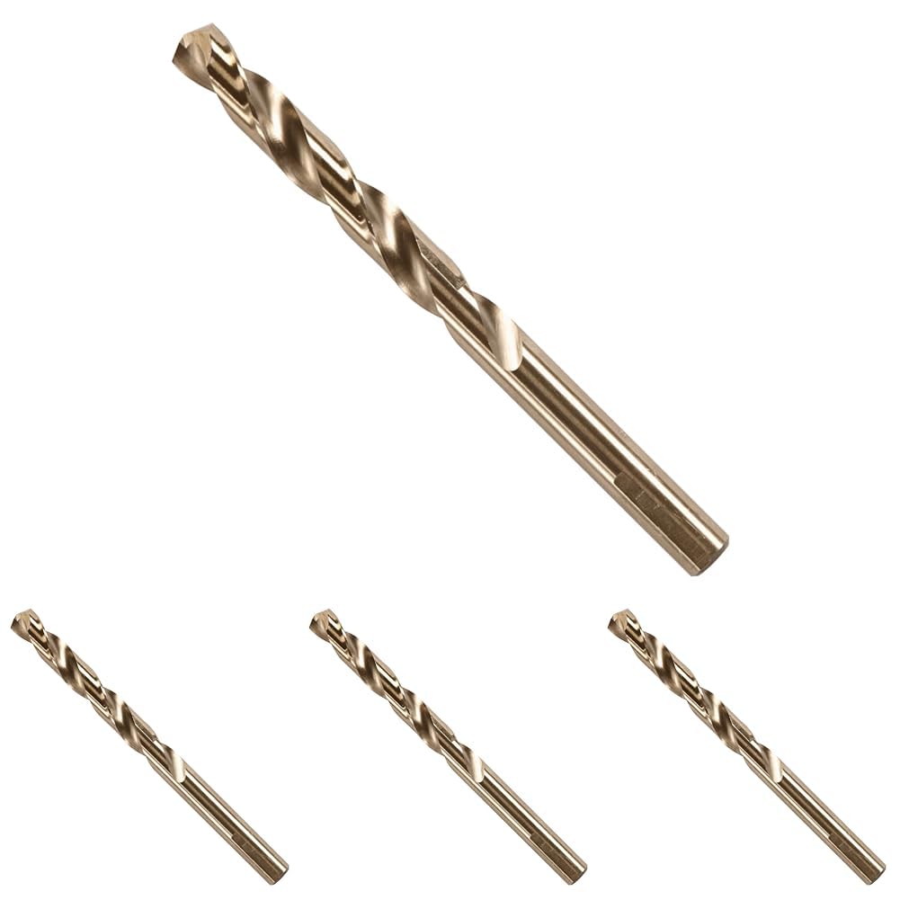 BOSCH CO14B 14-Piece Assorted Set with Included Case - Cobalt M42 Metal Drill Bits with Three-Flat Shank for Drilling Applications in Stainless Steel, Cast Iron, Titanium, and Light-Gauge Metal