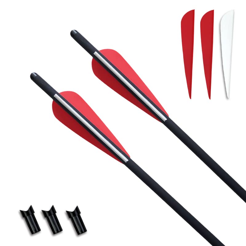 REEGOX Crossbow Bolts 16/18/20 inch Bio Crossbow Arrows with Moon Nocks and Removable Tips (Pack of 12)