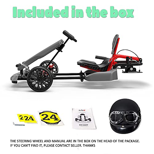 HYPER GOGO Drift GoKart Kit-Hoverboard Attachment,Outdoor Race Pedal Go Cart Car for Kids and Adults