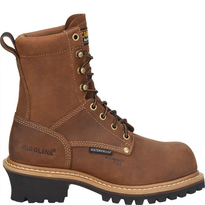 Carolina Women’s Elm 8” Waterproof Comp Toe Logger Boot, Dark Brown - 6.5 M
