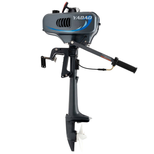 VPABES 2 Stroke 3.5HP Outboard Motor Boat Engine with Water Cooling System and CDI Ignition, Small Fishing Boat Motors Heavy Duty Universal Outboard Boat Engine for Rubber Boat, Inflatable Boats
