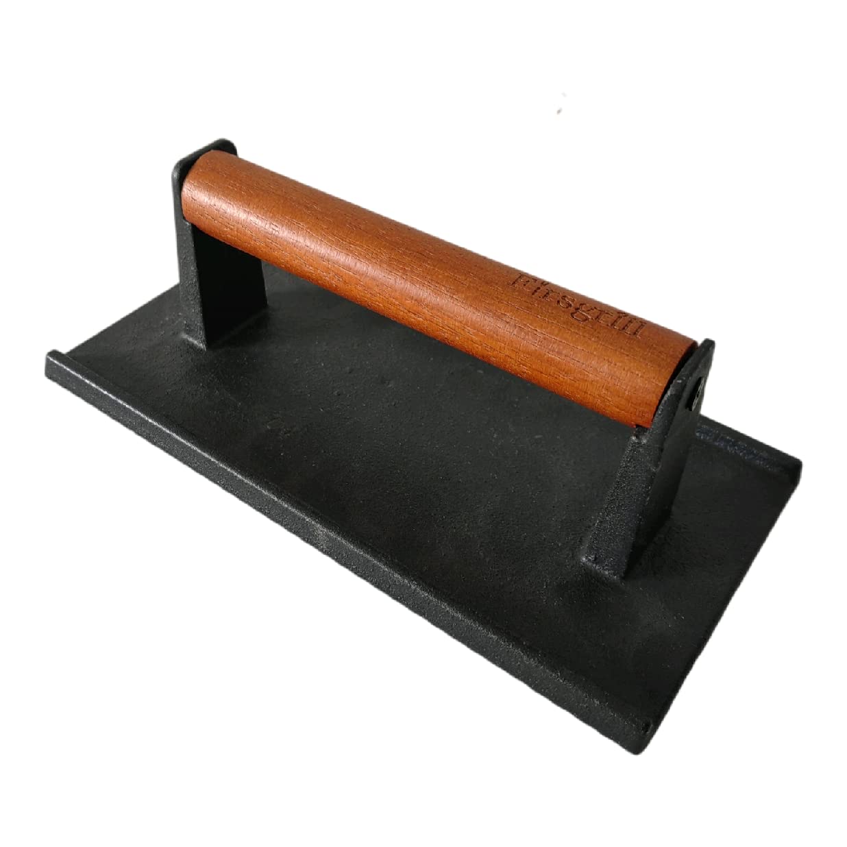 Burger Press 7.08" Round & 8.3”X4.3”Rectangle Heavy-Duty Cast Iron Smash Meat Steak With Wood Handle for Blackstone Camp chef Pitboss Weber Treager Griddle Grills (Round & Rectangle)