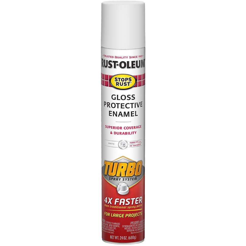Rust-Oleum 376298 Stops Rust Turbo Spray System Spray Paint, 24 oz, Flat Black