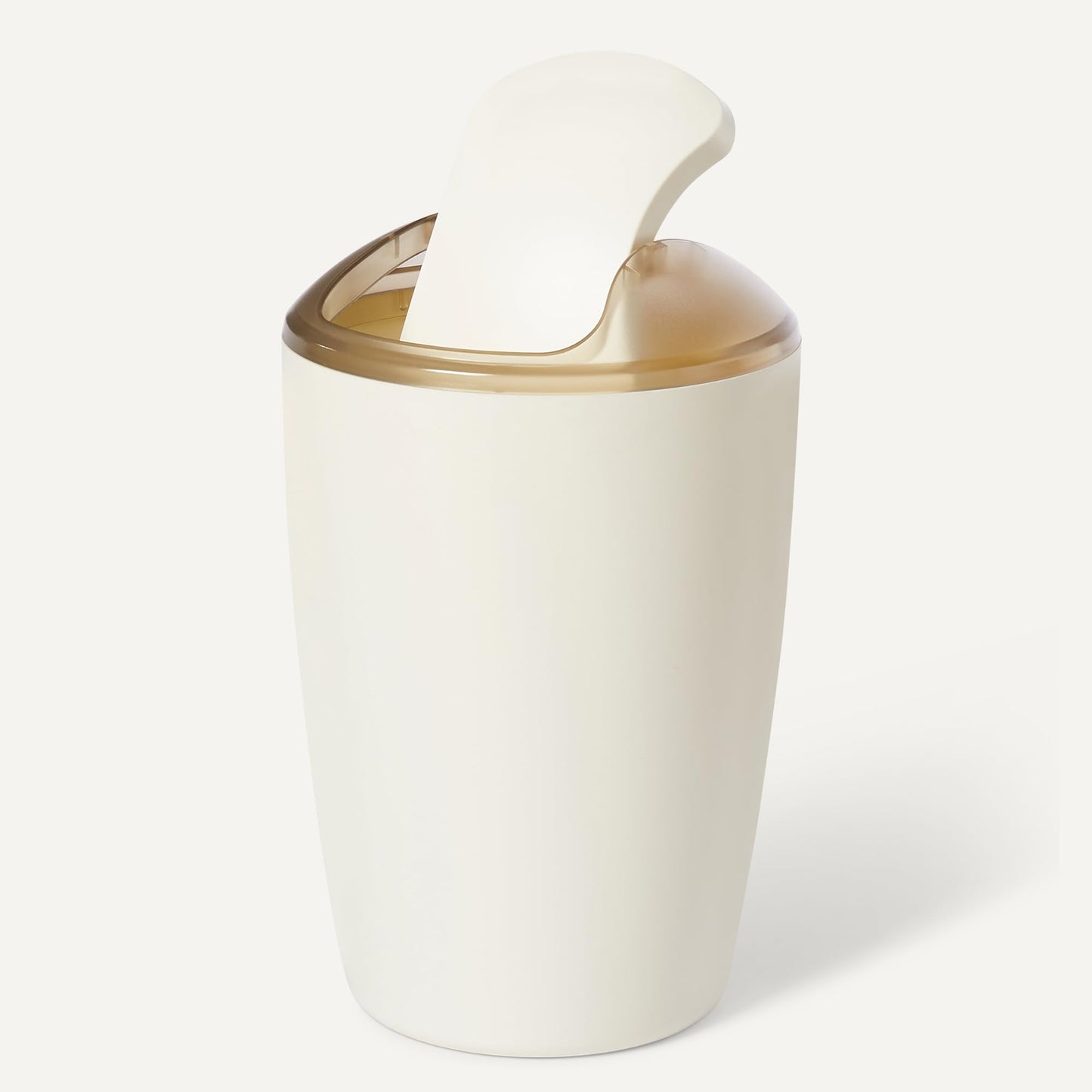 Amazon Basics 6-Piece Bathroom Accessory Set with Toothbrush Holder, Soap Dispenser, Soap Dish, Toothbrush Cup, Trash Can and Toilet Brush & Holder, Ivory