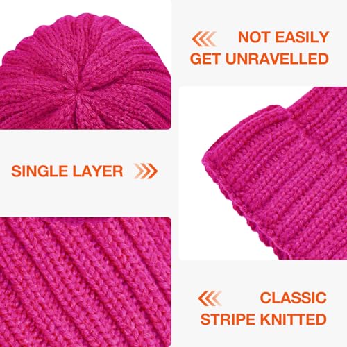 Rosoz Winter Hats for Women Warm Thick Soft Stretch Cable Knit Beanie Skully Cap for Cold Weather