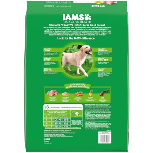 IAMS Proactive Health Large Breed Adult Dry Dog Food with Real Chicken, 30 lb. Bag