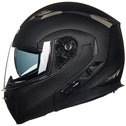 bluetooth motorcycle helmet mustarrd ILM Bluetooth Integrated Modular Flip up Full Face Motorcycle Helmet Sun Shield Mp3 Intercom Model 953/953 PRO