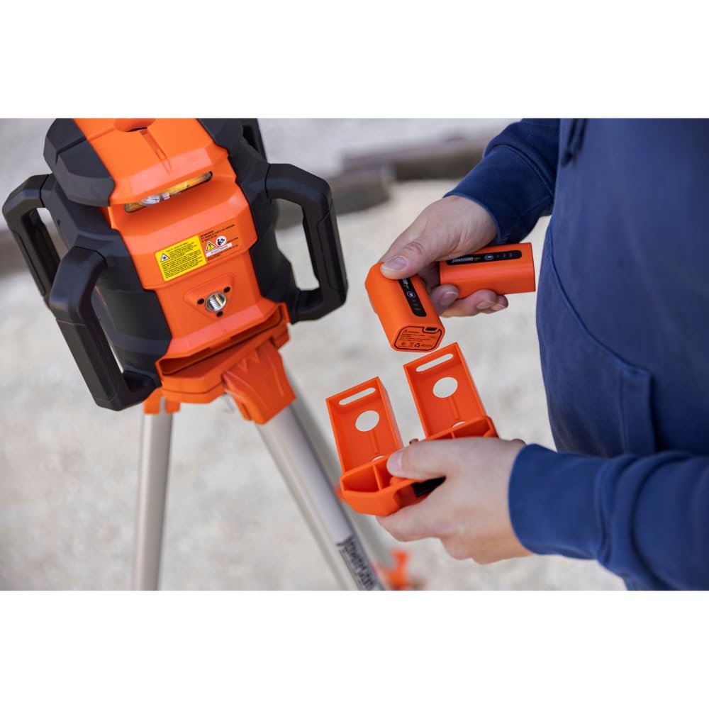 Johnson Level & Tool 99-028K Electronic Self-Leveling Dual Slope Horizontal/Vertical Rotary Laser System, Red, 1 Kit