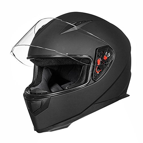 ILM Full Face Motorcycle Street Bike Helmet with Removable Winter Neck Scarf + 2 Visors DOT Model-JK313