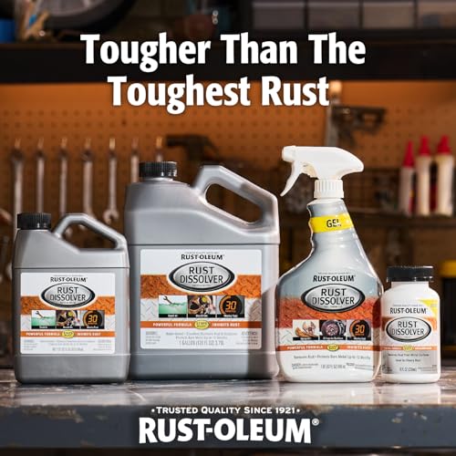 Rust-Oleum Rust Dissolver Trigger Spray Gel | Heavy-Duty Corrosion Remover for Metal Tools, Cars, Bikes, Grills, Bolts, Firearms & More | 32 oz