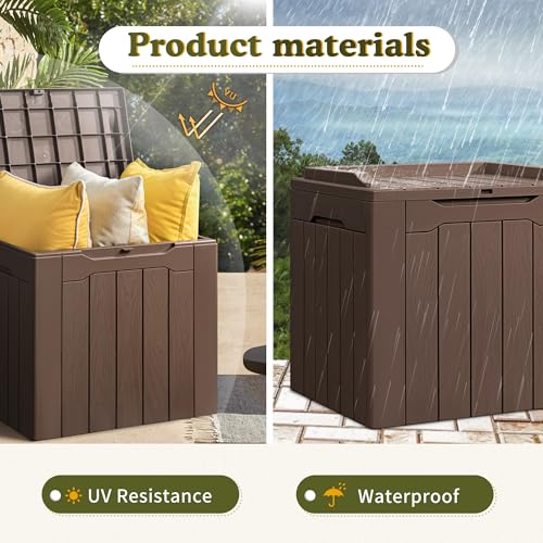 Devoko 100 Gallon Waterproof Large Resin Deck Box Indoor Outdoor Lockable Storage Container for Patio Furniture Cushions Garden Tools (100 Gallon, Black)