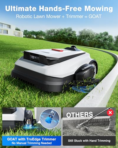 ECOVACS Goat A2000 LiDAR PRO Robotic Lawn Mower for Up to 0.5 Acre, Wire-Free with Dual-LiDAR Auto Mapping, Built-in TruEdge Edge Trimmer, AIVI 3D Obstacle Avoidance, Smart App Control