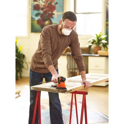 BLACK+DECKER Detail Sander, 1.2 Amp, 16,000 OPM, Compact Design, 3-Position Grip for Comfort, Includes Dust Collector, Corded (BDEMS600)