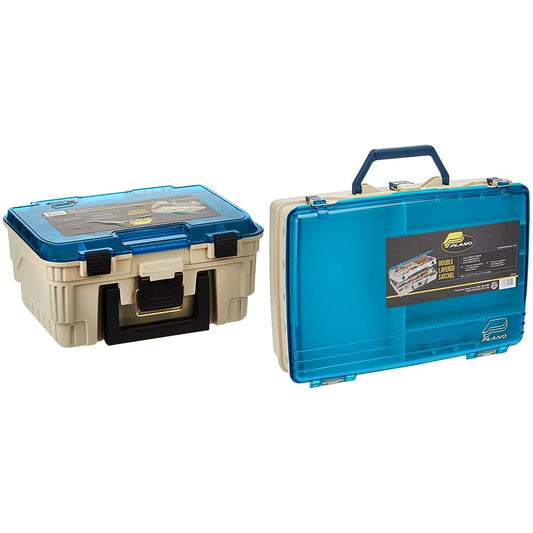 Plano 1349-00 Two Level Magnum 3449 Tackle Box, Sandstone/Blue, One Size