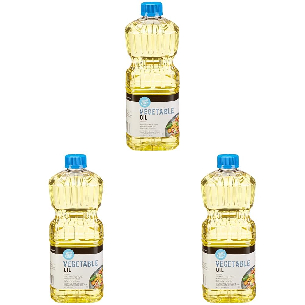 Amazon Brand - Happy Belly Soybean Vegetable Oil, 48 fl oz (Pack of 1)