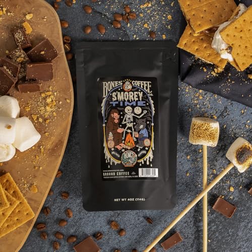 Bones Coffee Company World Tour Coffee Gift Set, 5 Packs Flavored Coffee, Medium Roast Low Acid, 4 Oz Ground