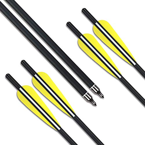 REEGOX Crossbow Bolts 16/18/20 inch Bio Crossbow Arrows with Moon Nocks and Removable Tips (Pack of 12)