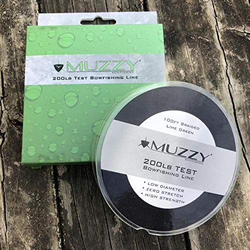 Muzzy 1078 Bow Fishing Line Lime Green 200 Braided 100' Spool
