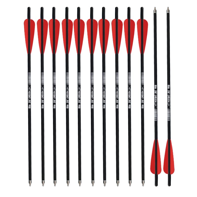 REEGOX Crossbow Bolts 16/18/20 inch Bio Crossbow Arrows with Moon Nocks and Removable Tips (Pack of 12)